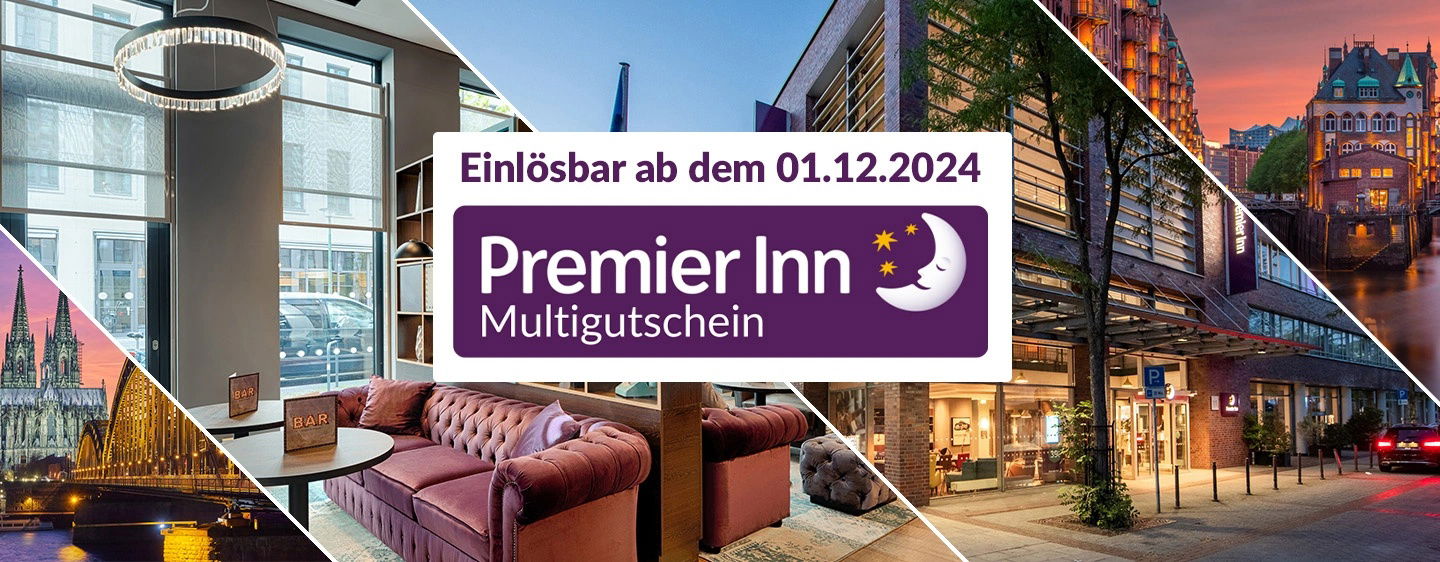 Premier Inn Multigutschein - Kurzurlaub für 2 Personen in 54 Hotels