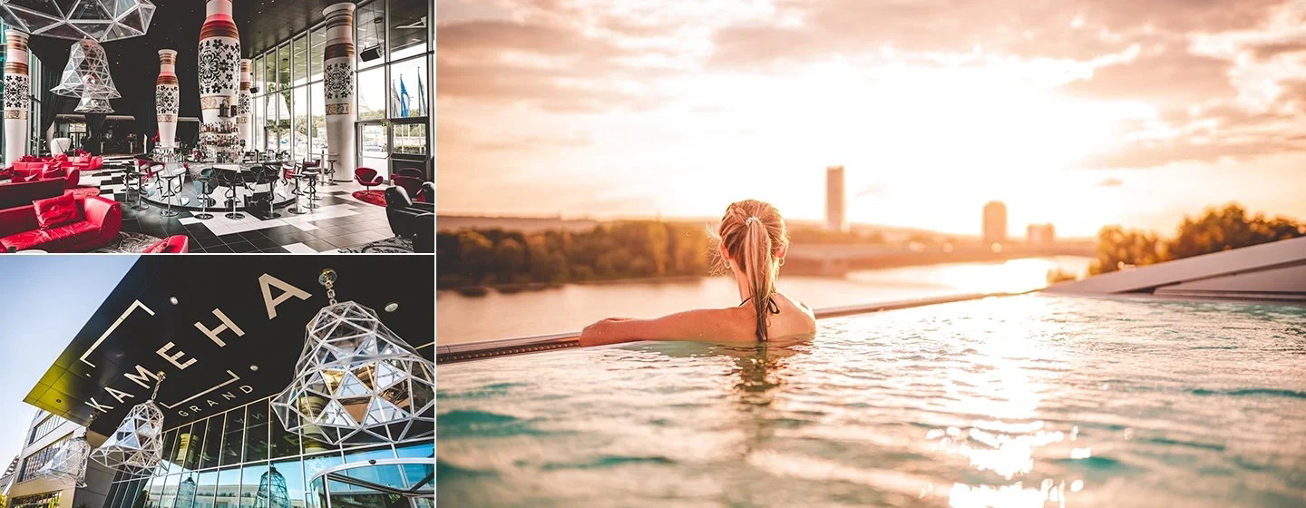 Rheinblick aus dem Infinity-Pool - Exklusives Luxushotel in Bonn