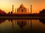 Taj   Agra Organge sunset