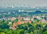 Darmstadt mit Blick auf die Skyline Frankfurts