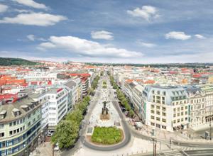 Occidental Praha Wilson Blick auf das Hotel und den Wenzelsplatz