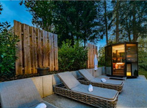 Aussensauna im Gaestehaus Himmelreich