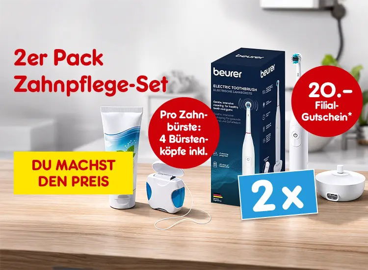 2er Pack Zahnpflege-Set + 20.- Euro Filialgutschein*