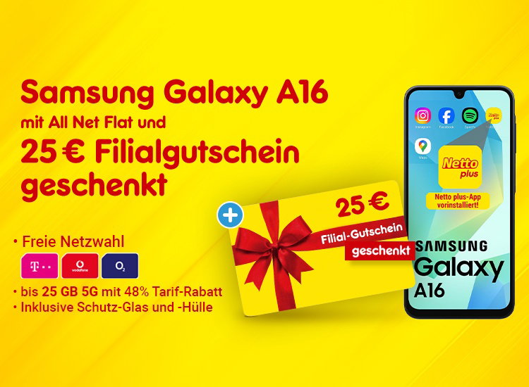 Samsung Galaxy + Allnet Flat + 25€ Netto-Gutschein