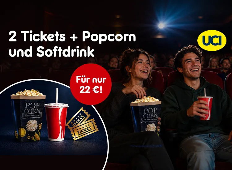 2er Ticket Bundle + Popcorn klein & Softdrink 0,5 l 