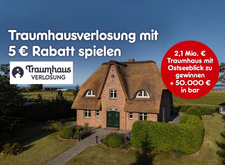 Gewinne das Traumhaus mit Ostseeblick i.W.v. 2,1 Mio. € + 50.000 € in bar