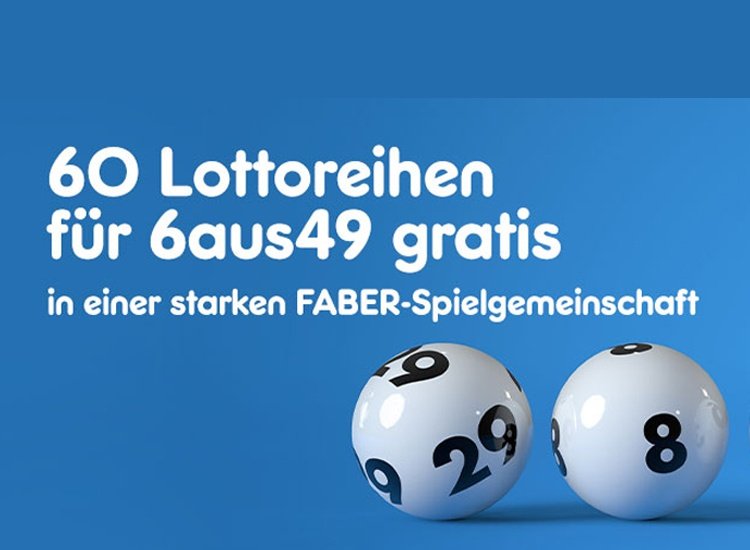 Gutschein für 60 Lottoreihen in FABER-Spielgemeinschaft gratis