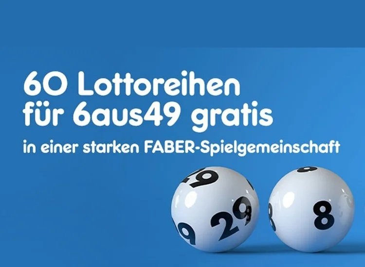 Gutschein für 60 Lottoreihen in FABER-Spielgemeinschaft gratis 