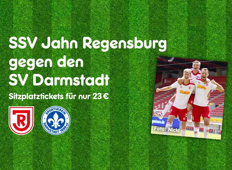 Ticket für Liga-Heimspiel des SSV Jahn vs. SV Darmstadt 98 (20.–22.12.2024*)