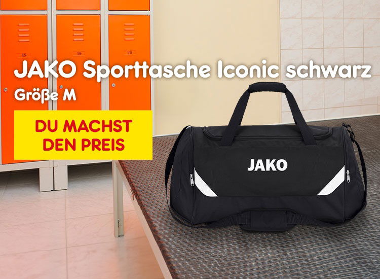 JAKO Sporttasche Iconic, schwarz, Größe M