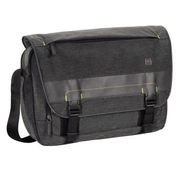 berlin business schultertasche funktional grey melange