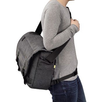 berlin business schultertasche funktional grey melange