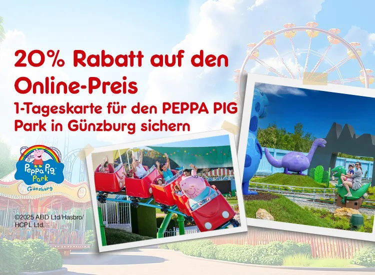 1-Tageskarte für den Peppa Pig Park in Günzburg