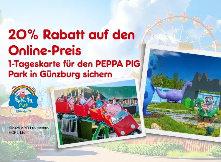 1-Tageskarte für den Peppa Pig Park in Günzburg