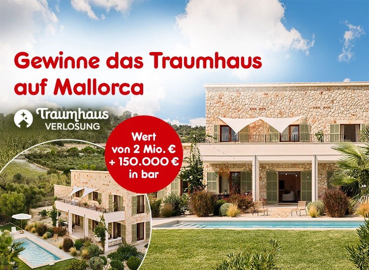 Traumhaus auf Mallorca im Wert von 2 Mio. € + 150.000 € in bar