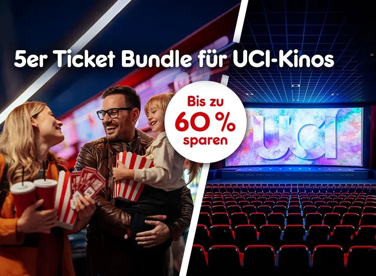 5er Ticket -Bundle für UCI Kinos - bis zu 60% sparen