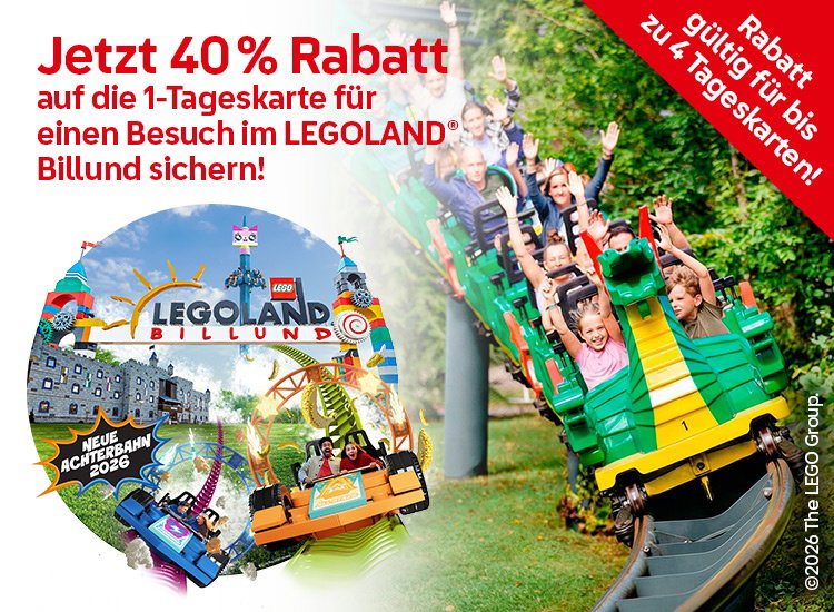 LEGOLAND® Billund (Dänemark) Tageskarte zum Sonderpreis – 40% sparen