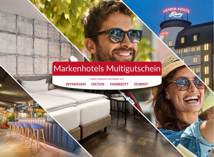 Markenhotels Multigutschein - 2 Nächte für 2 Personen mit Frühstück in über 50 Hotels