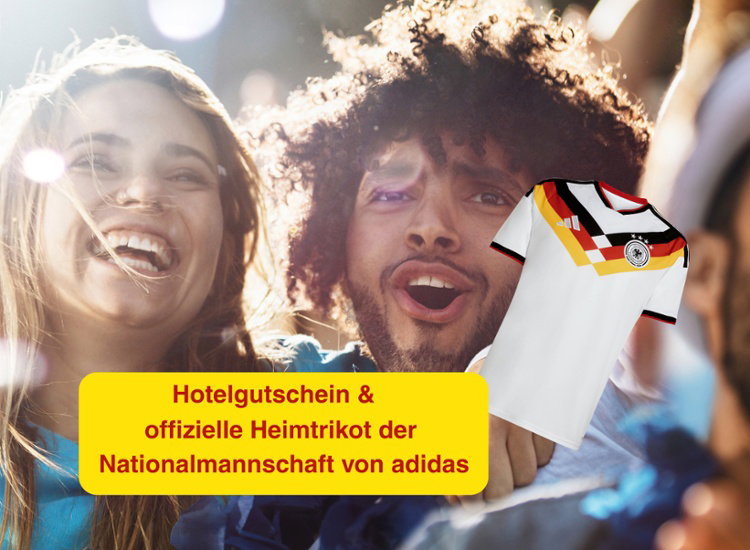 Kurzurlaub Multigutschein für 2 Nächte inkl. Frühstück + offizielle Heimtrikot der Nationalmannschaft von adidas
