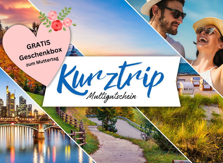Kurztrip Multigutschein - 1 Nacht für 2 Personen inkl. Frühstück inkl. Geschenkbox